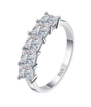 2Cttw D Color Princess Cut Moissanite Diamond Ring - Ornalux