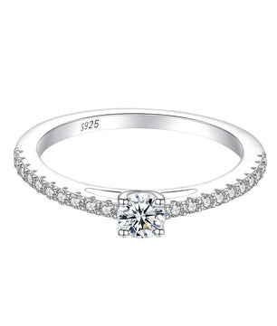 Certified Moissanite Silver Ring - Sparkling Women's Jewelry - Ornalux