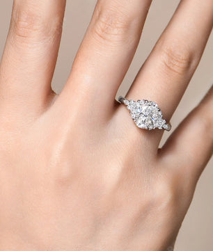 3Ct Oval Cut Moissanite Diamond Engagement Ring - Ornalux