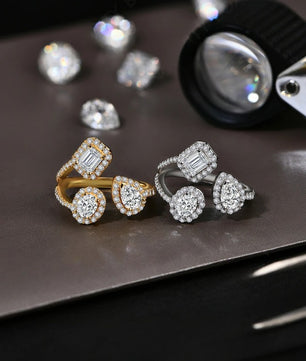 Three Stone Moissanite Ring For Women - Ornalux