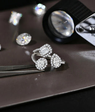 Three Stone Moissanite Ring For Women - Ornalux