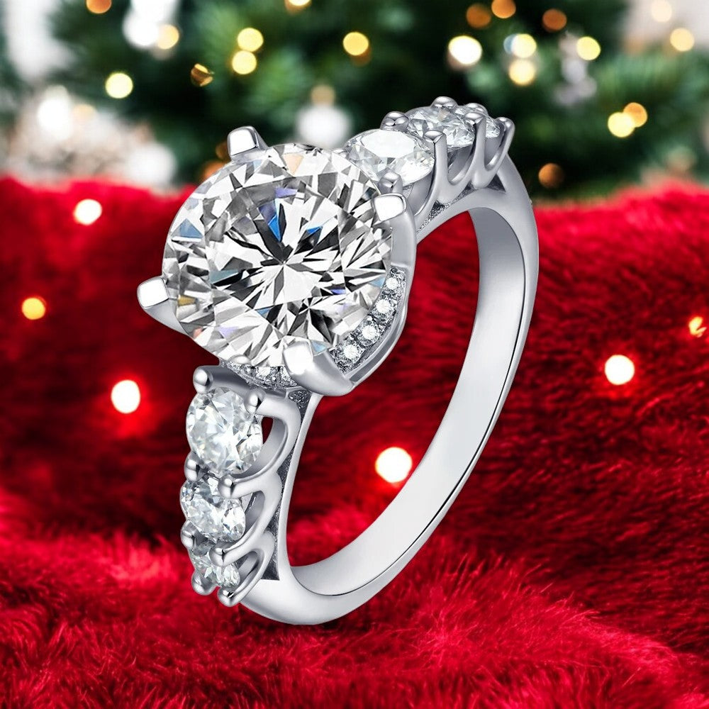 3.0Ct D Color Moissanite Engagement Ring - Solid S925 Silver