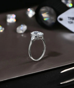 Luxury 3CT Radiant/Emerald Cut Moissanite Diamond Ring - Ornalux
