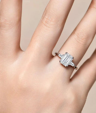 Luxury 3CT Radiant/Emerald Cut Moissanite Diamond Ring - Ornalux