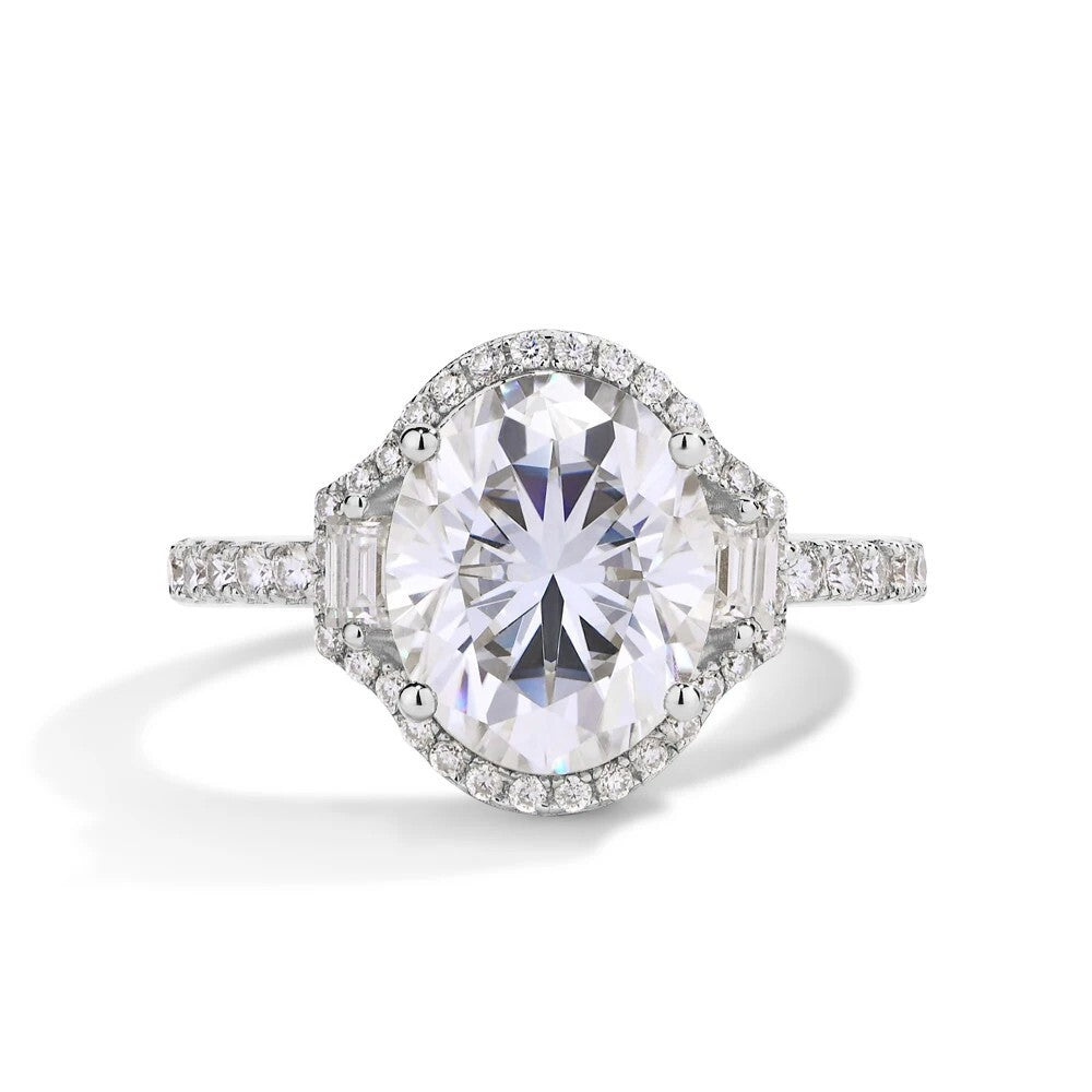D Color 5CT Oval Cut Moissanite Solitaire Ring - Ornalux