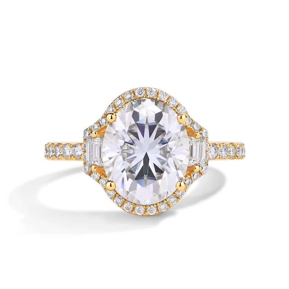 D Color 5CT Oval Cut Moissanite Solitaire Ring - Ornalux