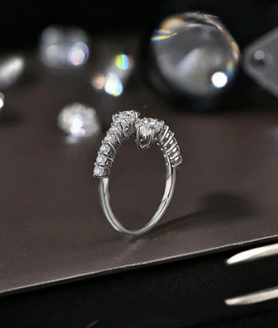 Snake Shape Moissanite Wedding Ring - Pear Cut - Ornalux