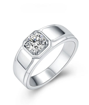 D Color 1Ct Men's Moissanite Wedding Ring S925 - Ornalux
