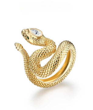 Moissanite Pear Cut Snake Ring - D VVS1 Color, Trendy Gift - Ornalux
