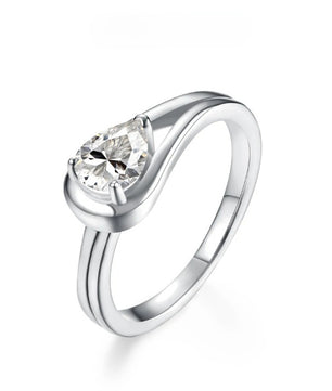 Pear Cut Moissanite Engagement Hug Ring - Ornalux
