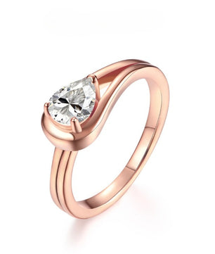 Pear Cut Moissanite Engagement Hug Ring - Ornalux