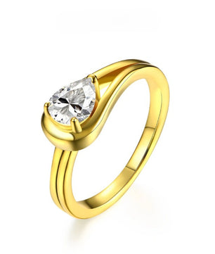 Pear Cut Moissanite Engagement Hug Ring - Ornalux
