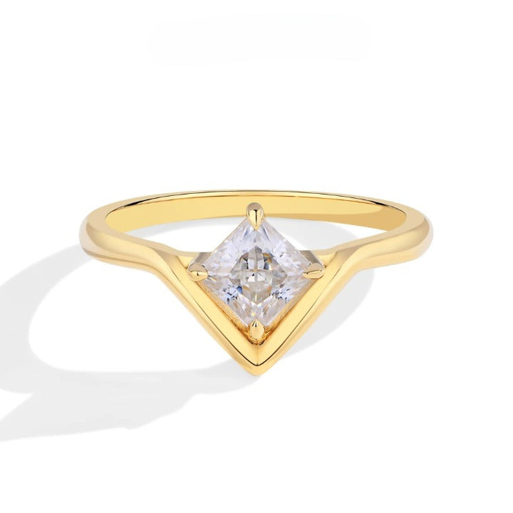0.8CT Princess Cut Moissanite Engagement Ring - Ornalux