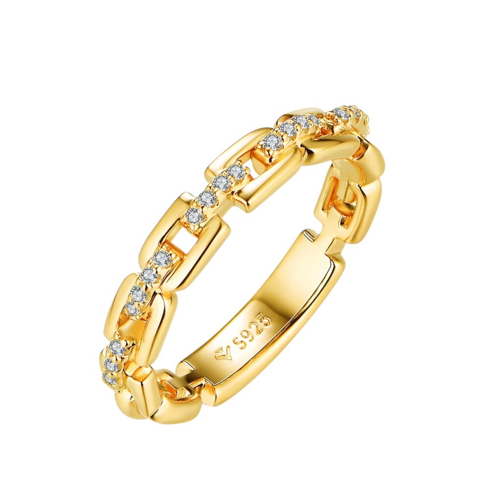 Moissanite Christmas Ring 925 Silver Gold Plated - Ornalux