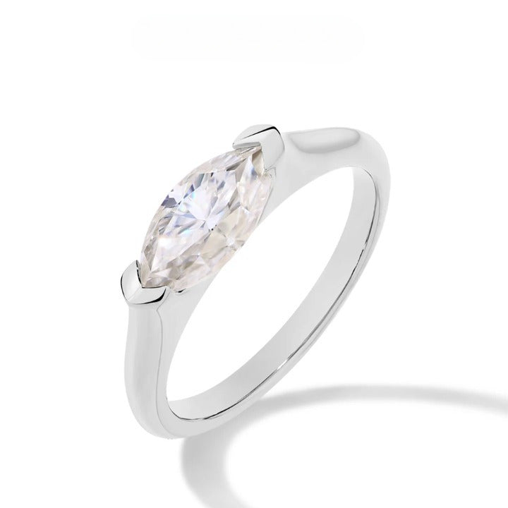 1CT Marquise Cut Moissanite Diamond Ring - Solid Gold - Ornalux