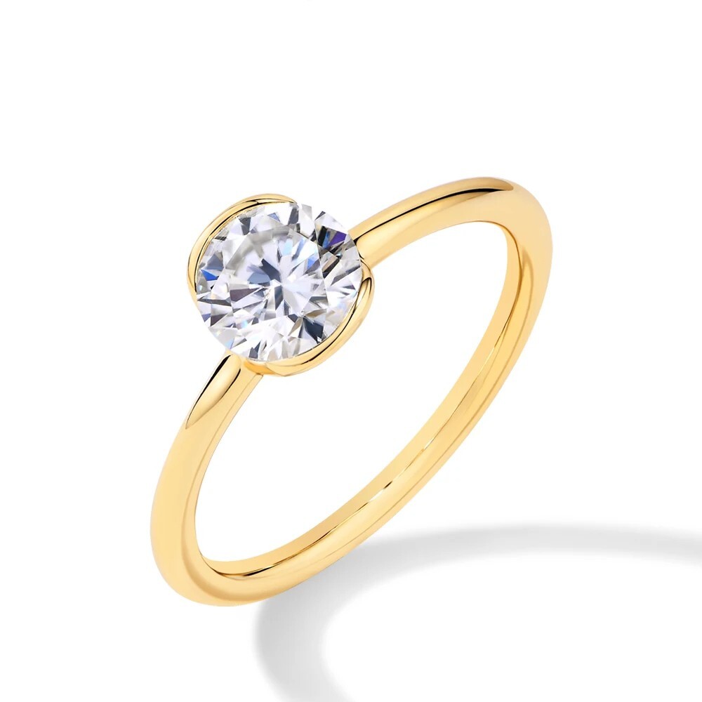 1CT D Color Moissanite Ring GRA - Gold Fine Jewelry - Ornalux
