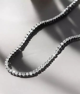 Sparkling Moissanite Tennis Chain Necklace - Ornalux