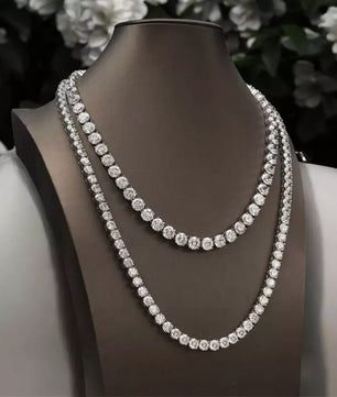 Sparkling Moissanite Tennis Chain Necklace - Ornalux