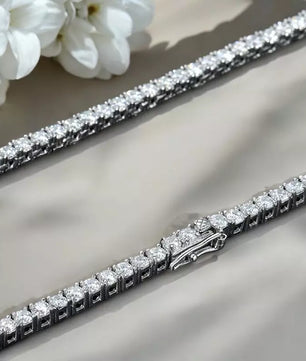 Sparkling Moissanite Tennis Chain Necklace - Ornalux
