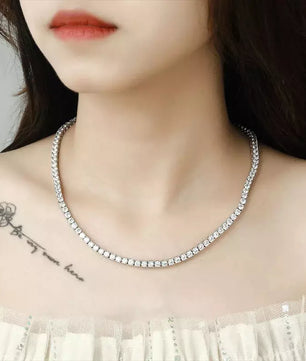 Sparkling Moissanite Tennis Chain Necklace - Ornalux