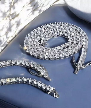 Sparkling Moissanite Tennis Chain Necklace - Ornalux