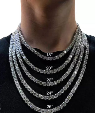 Sparkling Moissanite Tennis Chain Necklace - Ornalux