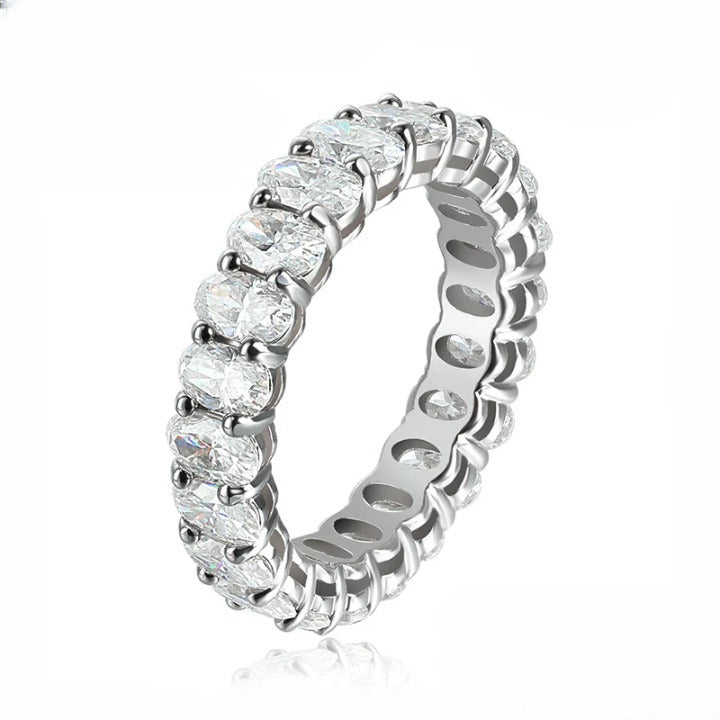 Luxury Oval Cut Full Eternity Moissanite Ring - Ornalux