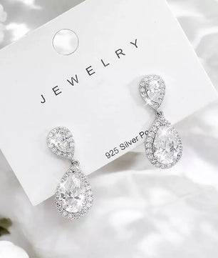 4.17Cttw Pear Cut Moissanite Drop Earrings - Ornalux