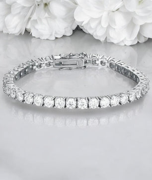 Moissanite Tennis Bracelet in Sterling Silver | 2-6.5MM - Ornalux