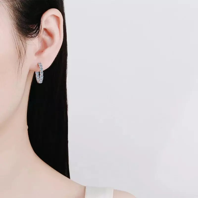 Sparkling 2.6CT Moissanite Hoop Earrings (4 Colors) - Ornalux