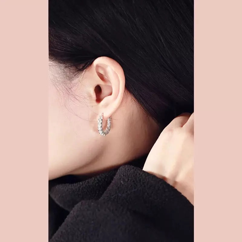 Sparkling 2.6CT Moissanite Hoop Earrings (4 Colors) - Ornalux