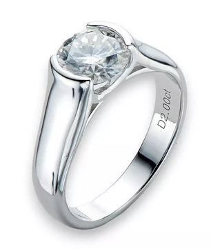 2Ct Moissanite Diamond Solitaire Ring - Ornalux