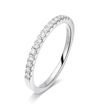 Moissanite Ring Wedding Band 925 Silver 18k Plating - Ornalux