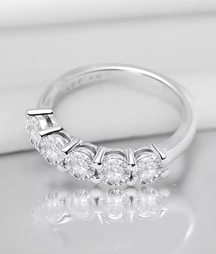 1.5CT Moissanite Diamond Wedding Band Ring - 5 stones - Ornalux