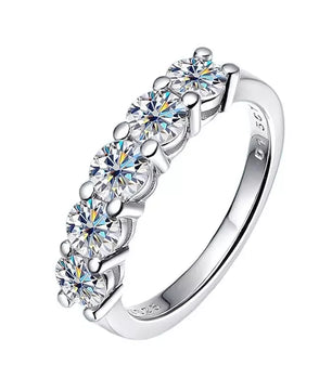 1.5CT Moissanite Diamond Wedding Band Ring - 5 stones - Ornalux