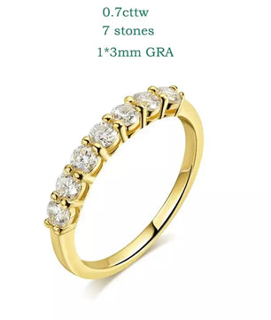Moissanite Ring 7 Stones Matching Wedding Diamonds - Ornalux