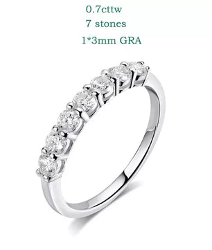 Moissanite Ring 7 Stones Matching Wedding Diamonds - Ornalux