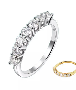 Moissanite Ring 7 Stones Matching Wedding Diamonds - Ornalux