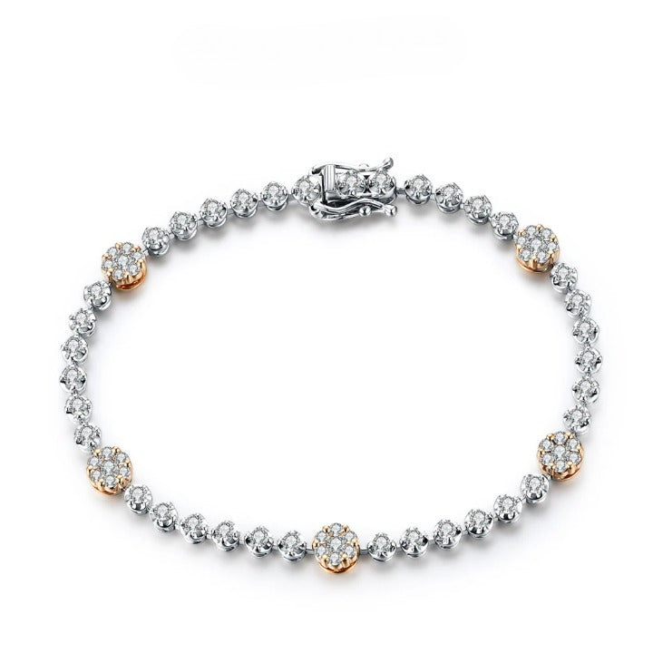 D VVS1 Moissanite Tennis Bracelet - White Gold - Ornalux