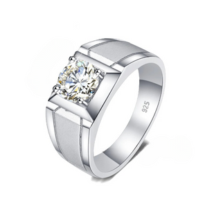 Certified 2 Carat D Color Moissanite Men's Ring