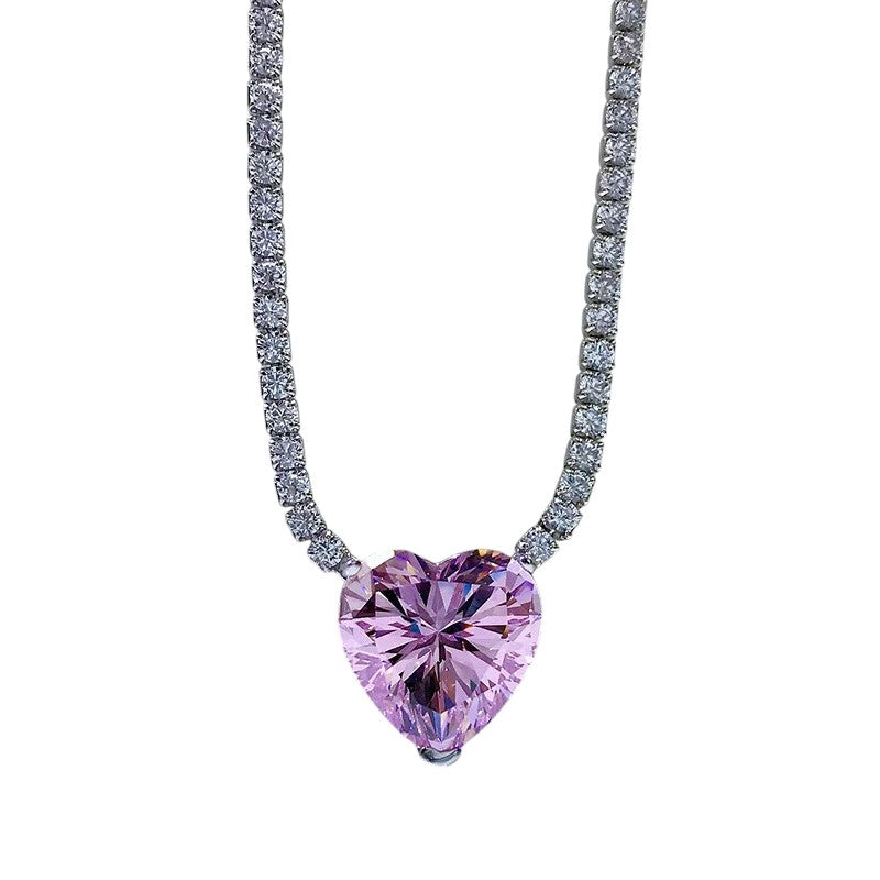 Sparkling Heart Diamond Pendant Necklace