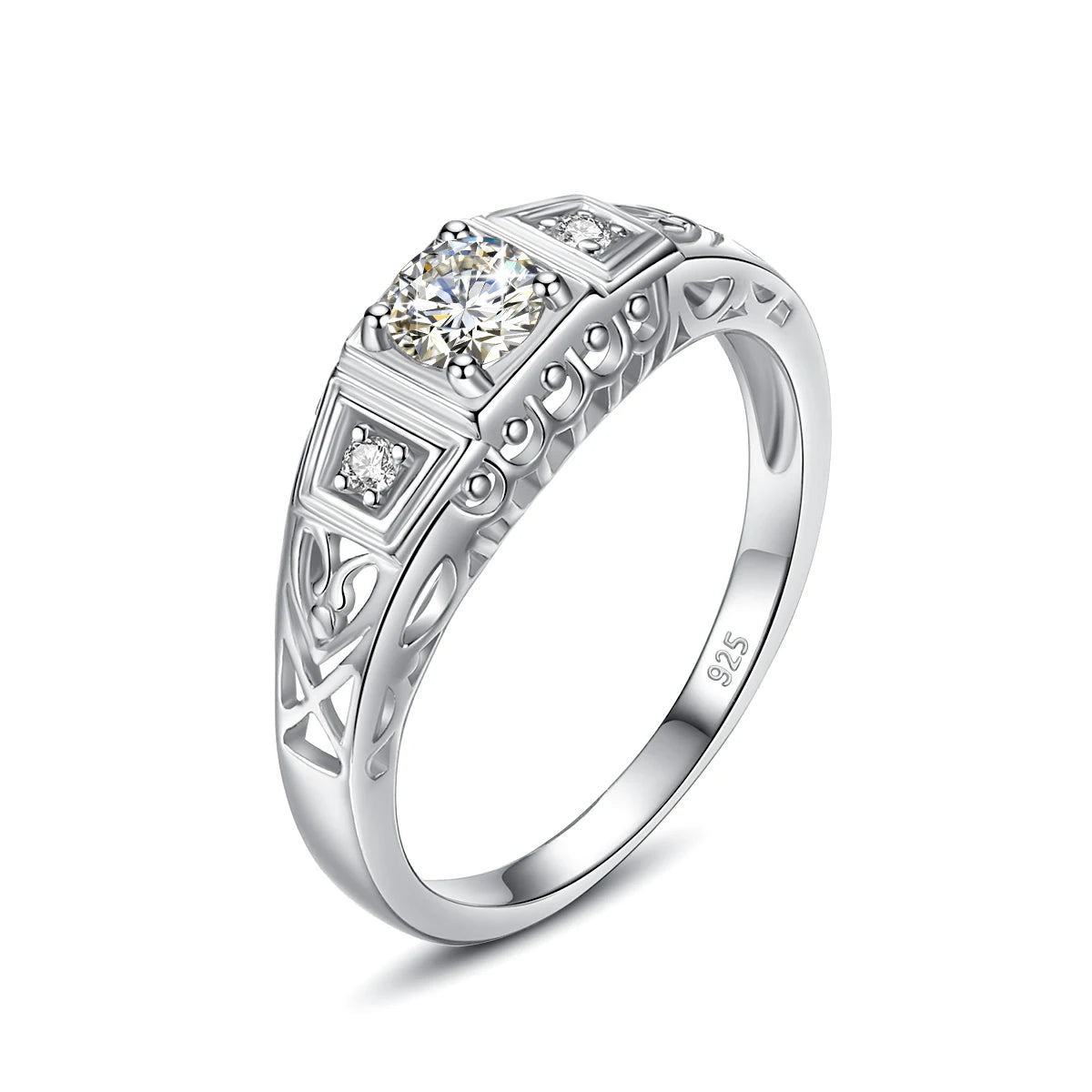 Certified Moissanite Diamond Ring - Luxury Leaf Filigree Design - Ornalux