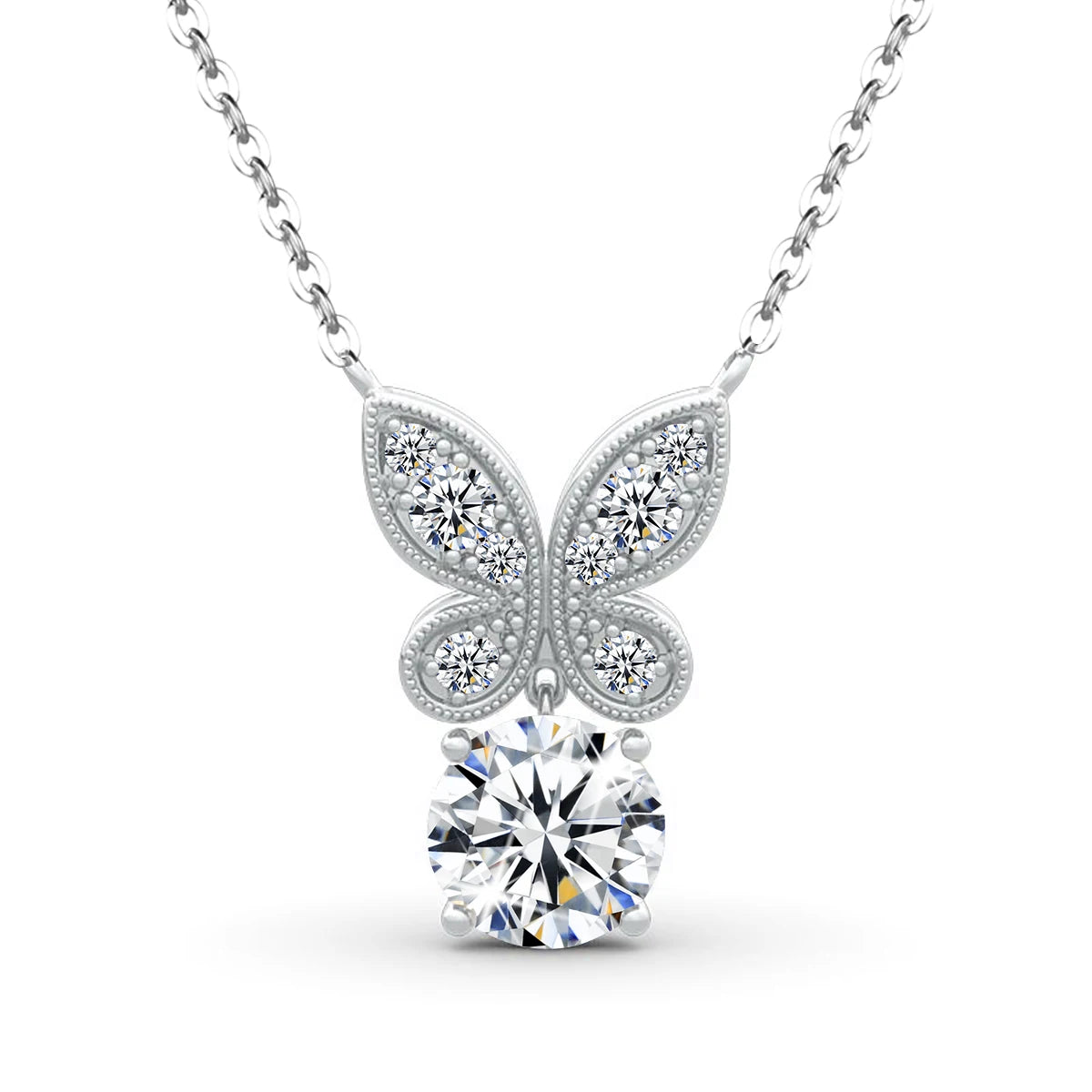Luxury 1Ct Moissanite Butterfly Necklace - Ornalux