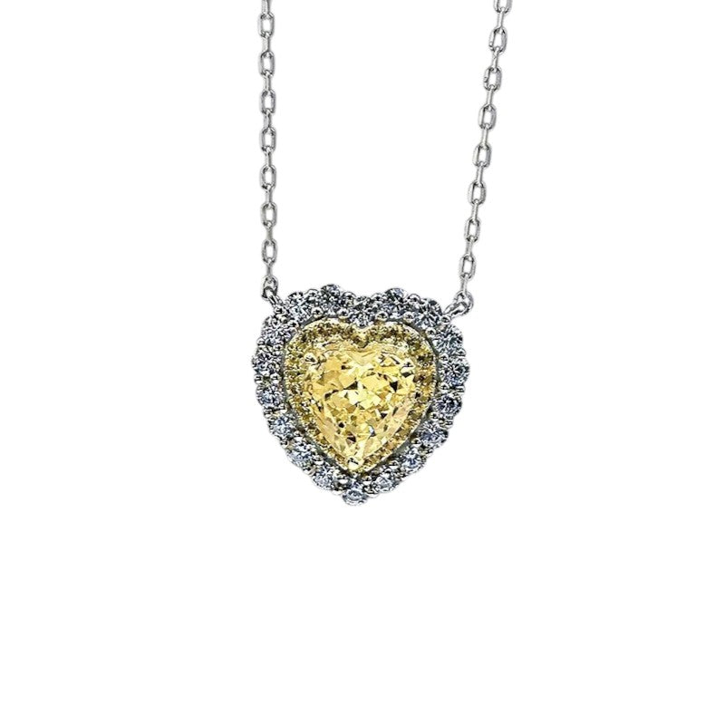 Sparkling Heart High Carbon Diamond Pendant Necklace