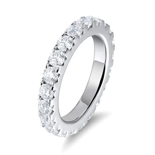 3mm All Moissanite Ring Full Eternity Band - Ornalux