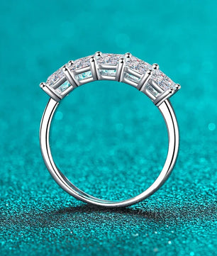 2Cttw D Color Princess Cut Moissanite Diamond Ring - Ornalux