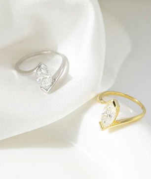 1 Carat Horse Eye Marquise Cut Moissanite Ring - Ornalux