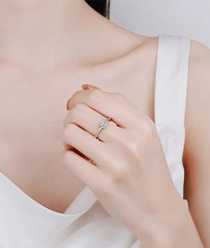 Princess Cut Moissanite Solitaire Ring - 4.5mm - Ornalux