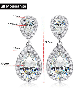 4.17Cttw Pear Cut Moissanite Drop Earrings - Ornalux