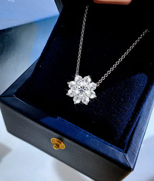 Luxury 2ct Moissanite Sunflower Necklace - Ornalux